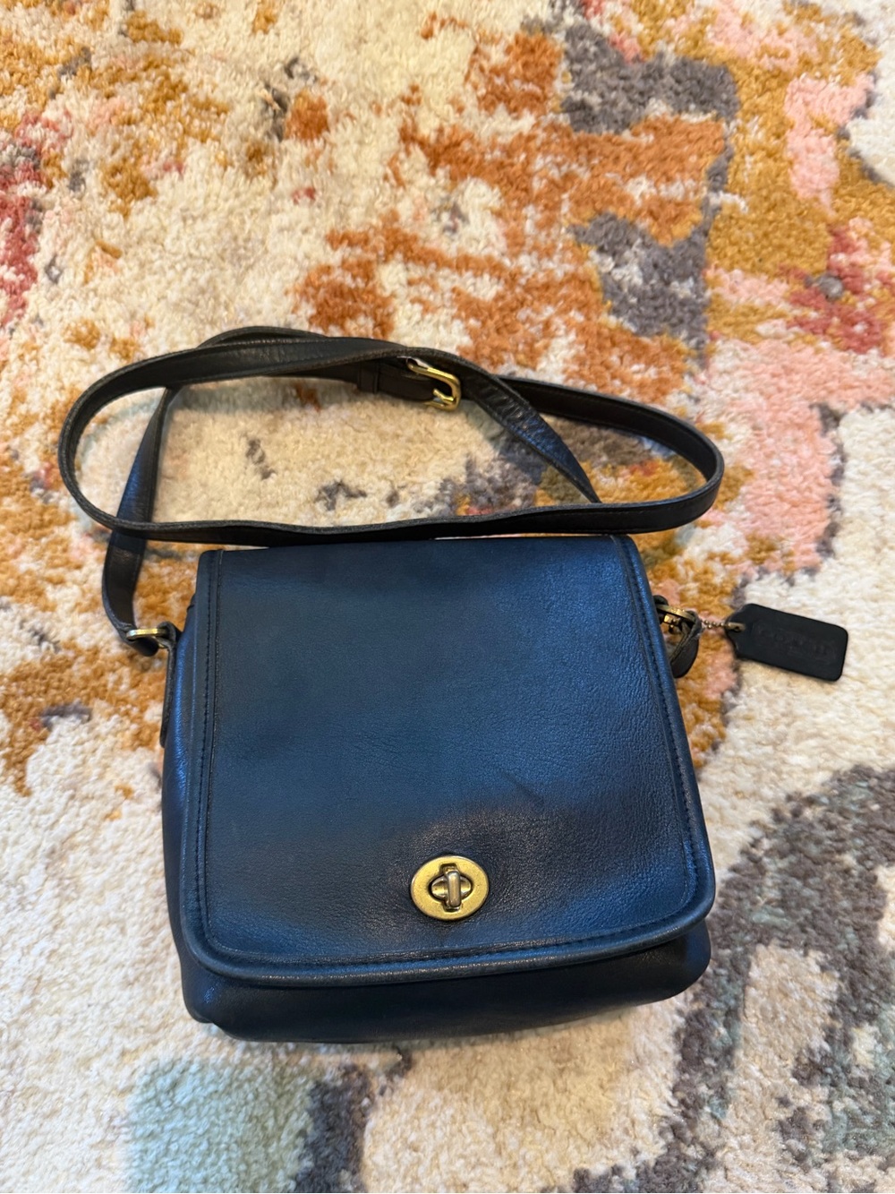 Vintage Coach Companion Flap Bag in Black